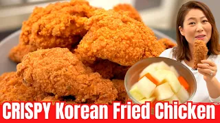 Korean Fried Chicken: CRISPY Fried Chicken Recipe + Pickled Radish (치킨무) 후라이드치킨 레시피