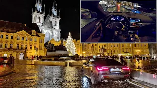 POV test drive | 2020 #BMW M440i xDrive - Night Prague centre in Christmas time