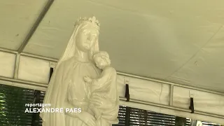 PRÉDIO DA REITORIA DA PUC GOIÁS RECEBE A IMAGEM DA NOSSA SENHORA DA SABEDORIA