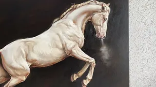 Картина «Ахалтекинская лошадь» , холст , масло , 80х 60 см. Художник Захарова Неля