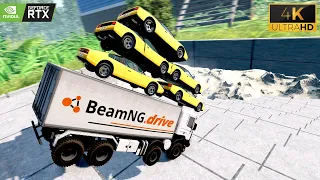 Satisfying Car VS Stairs Jump Extreme Tes Suspension Crash #30 BeamNG drive