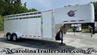 SOLD 💥Kiefer Stock Trailer 20' Box Livestock, Mats, Escape Door, Calf Gate, Model: Kruiser KRL20