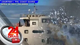 Lumubog na diving yacht sa Palawan, saglit nakitaan ng oil sheen pero nawala rin; 4... | 24 Oras