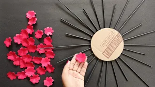 Paper Flower Wall Decoration/Paper Flower Wall Hanging/Wall Hanging Craft Ideas/Flower Making ||