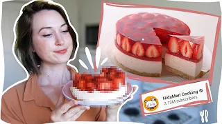 I made that STRAWBERRY CHEESECAKE by HidaMari Cooking // RECIPE REVIEW //