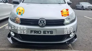 Fitting LED H15 bulbs Golf MK6. Free OBDELEVEN giveaway ✨️