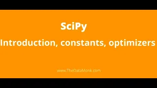 Introduction to Scipy in Python | Part 1 |Scipy Tutorial |Crack Data Science Interview|The Data Monk