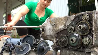 Repair 25 hp Diesel Engine. Restoration Restart The 1000 Horse Power Scrapped Traction Engine