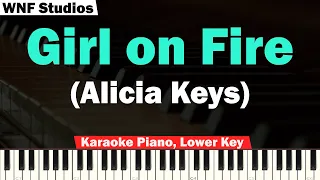 Alicia Keys - Girl on Fire Karaoke Piano LOWER KEY