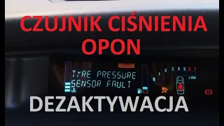 Czujnik ciśnienie opon - WYŁĄCZENIE / Tire pressure sensor failure