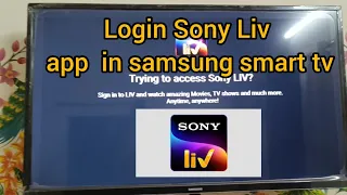 how to login sony liv app in samsung smart tv #sonyliv