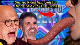 Sacred Riana Magician Fan Made SCARES the judges their extraordinary magic trick TongueGirl |AGT2023
