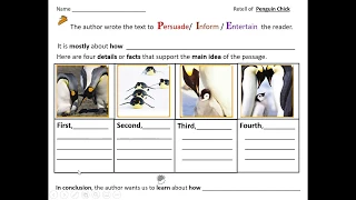 Second Grade Journeys' Lesson 21 Oral and Written Retell of Penguin Chick