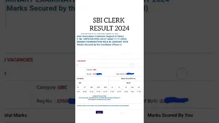 SBI CLERK RESULT 2024 #sbiclerk2024 #sbiclerkresult #sbiclerkprelims