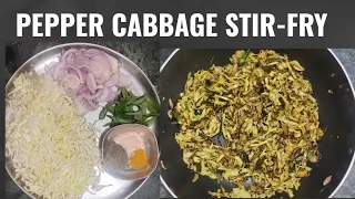 Stirred Pepper Cabbage😋| Make sidedish Just in TEN minutes🤔|@SJSVeggieFeastFables