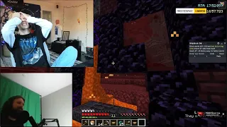 xQc Losing his mind laughing at Forsen build the nether portal