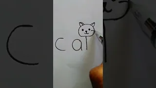 #shorts How To Draw a Simple Cat 🐈 #art #cat #drawing #viral