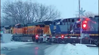 Great Lashup Union Pacific  BNSF and CSX Power on NS Train