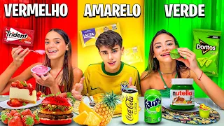 COMENDO VERMELHO vs AMARELO vs VERDE POR 24 HORAS