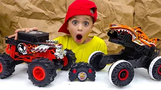 يستمتع فلاد ونيكي بألعاب Hot Wheels Monster Truck RC الجديدة