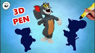 3D PEN | TOM FROM TOM & JERRY |DIY| HOW TO MAKE CAT TOM FROM TOM & JERRY WITH 3D PEN | FREE TEMPLATE