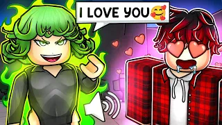 Trolling SIMPS With a TATSUMAKI VOICE CHANGER in ROBLOX The Strongest Battlegrounds...