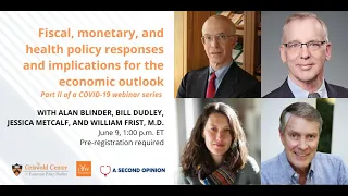 Part 2 of COVID-19 Webinar Series with Alan Blinder, Bill Dudley, Jessica Metcalf and Bill Frist