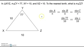 Geometry: 8-5 Law of Sines MathXL