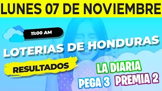 Sorteo 11AM Loto Honduras, La Diaria, Pega 3, Premia 2, Lunes 7 de Noviembre del 2022 | Ganador 😱🤑💰💵