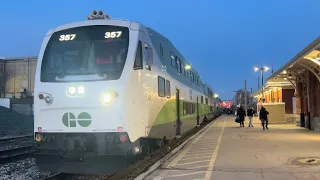 GO E-3875 Departing Kitchener GO Station, Kitchener Ontario Canada February 12, 2024