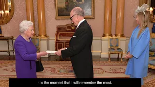 Ambassador Johnson presents his credentials to Her Majesty Queen Elizabeth II