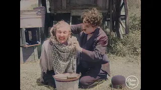 Charlie Chaplin 1916 -  Color   4K   Old footage restoration with AI  (The Vagabond)