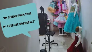 "Sewing Room Tour 2024 | Get Inspired by My Creative Workspace Setup | boutique tour "