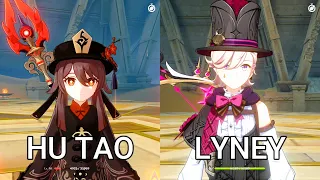 Lyney vs Hu tao! PYRO DPS Gameplay Comparison!