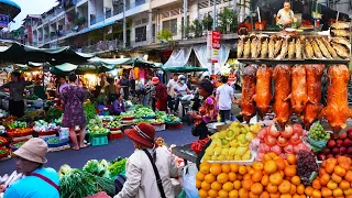 Cambodian live food market, amazing food market lives, fresh food market