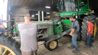 Powering the chopper with a John Deere A