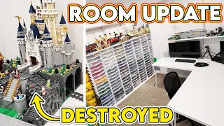 New LEGO Shelving & Desk! Disney Platform DESTROYED! LEGO Room Update