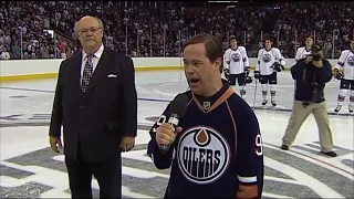 Joey Moss sings the national anthem at the Joey Cup at Rexall