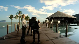 Relaxing Beach Music and Ambience - Final Fantasy 15 Galdin Quay - Ocean Waves & Acoustic Guitar