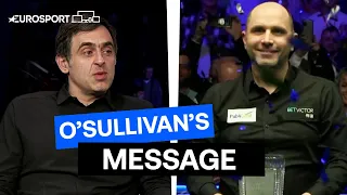 Ronnie O’Sullivan’s Message For Joe Perry After Welsh Open Final | Eurosport Snooker