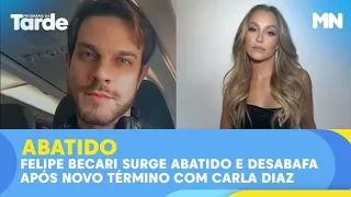 Felipe Becari surge abatido e desabafa após novo término com Carla Diaz