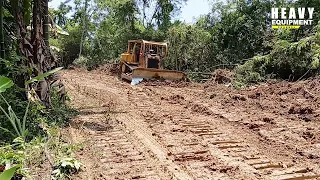 Caterpillar D6R XL Bulldozer Operator Is Very Good at Working Widening Plantation Roads