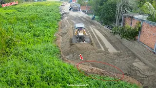 EP4| Best Fantastic! Dozer D31P Pushing Soil and Sand into Canal Make New Road Connect Side to Side