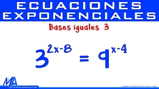 Ecuaciones exponenciales con bases iguales | Ejemplo 3