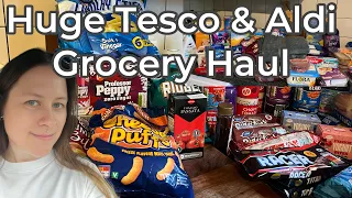 Huge Tesco& Aldi Grocery food shopping Haul|£350 before discounts|Large UK family|not done before!!