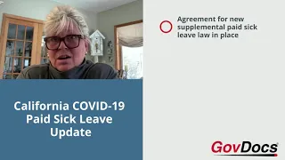 California COVID-19 Paid Sick Leave Update