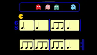 Pac Man Play Along - Compound Meter Level 1 - 6/8 - Triple Meter - Dotted Quarter