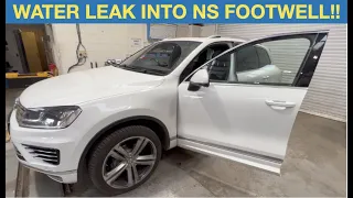 VW Touareg water leak into NS footwell! How to fix.. 2011 - 2017