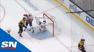 Semyon Varlamov Robs Anders Bjork With A Sprawling Glove-Save