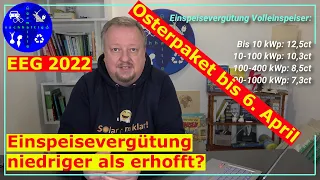 EEG-Reform 2022: Einspeisevergütung nicht so hoch wie erhofft? Beschluss Osterpaket 6. April